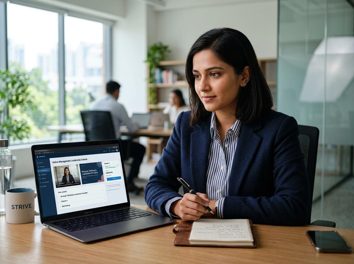 Working professional advancing career through online MBA