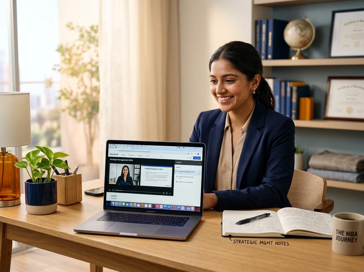 Student pursuing online higher education degree